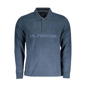 La Martina Blue Cotton Men Polo Men's Shirt